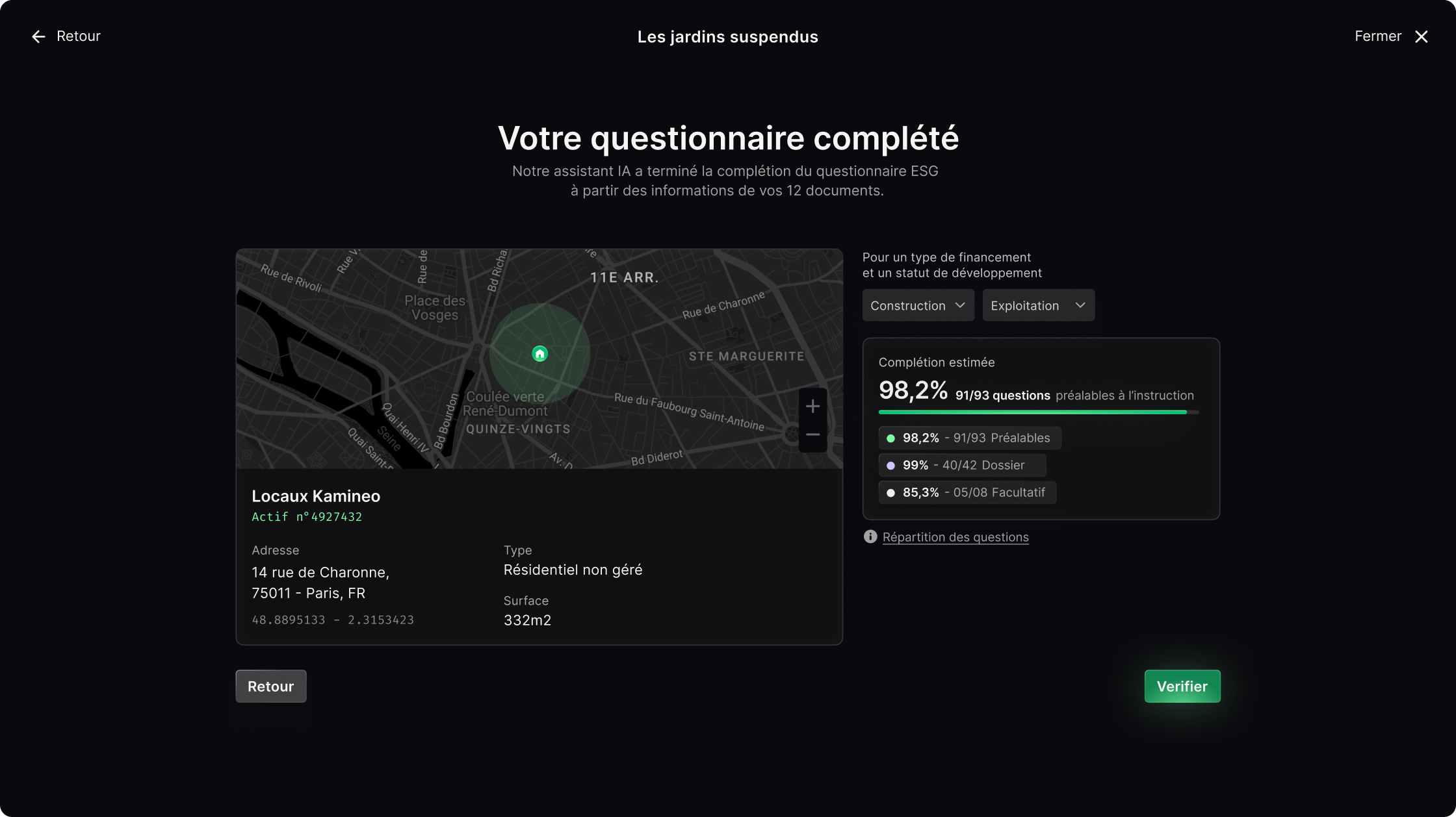 Screenshot de l'application Kamineo
